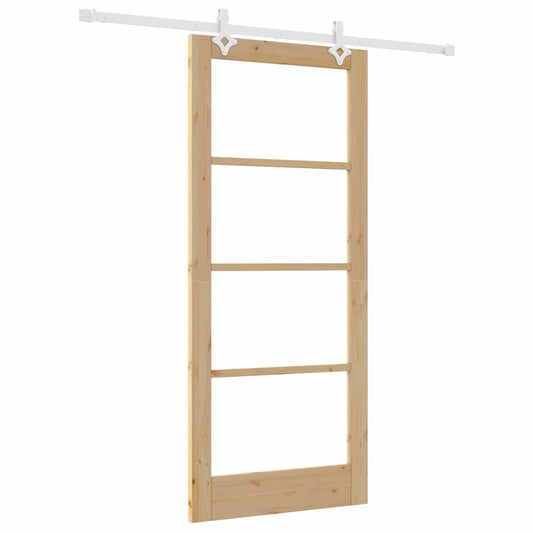 Schiebetür Braun 86 x 198,5 cm Holz und Metall