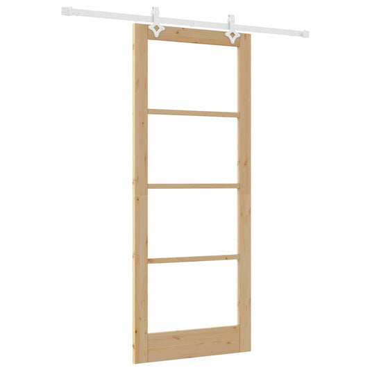 Schiebetür Braun 86 x 211 cm Holz und Metall