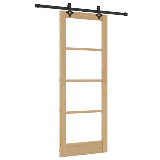 Schiebetür Sonstiges Braun 78 x 202 cm Holz und Metall