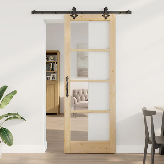 Schiebetür Sonstiges Braun 78 x 211 cm Holz und Metall