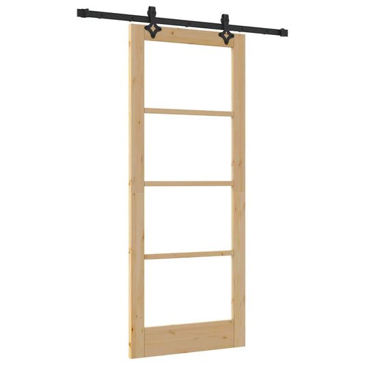 Schiebetür Sonstiges Braun 83 x 202 cm Holz und Metall