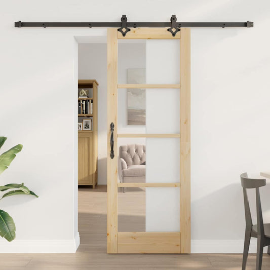 Schiebetür Sonstiges Braun 73,5 x 198,5 cm Holz und Metall