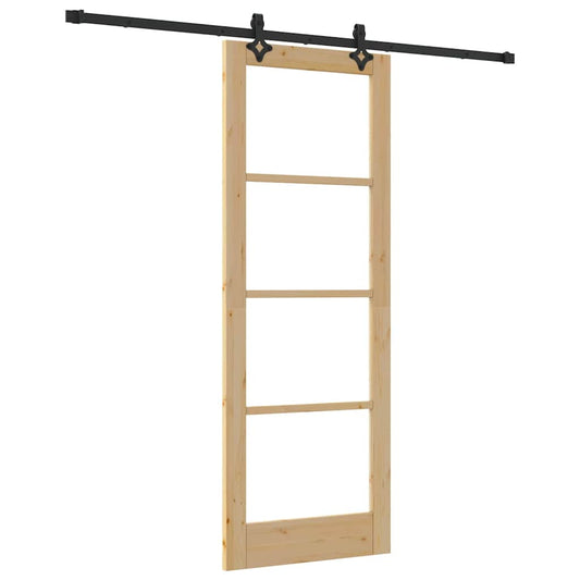 Schiebetür Sonstiges Braun 78 x 211 cm Holz und Metall