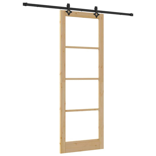 Schiebetür Sonstiges Braun 83 x 232 cm Holz und Metall