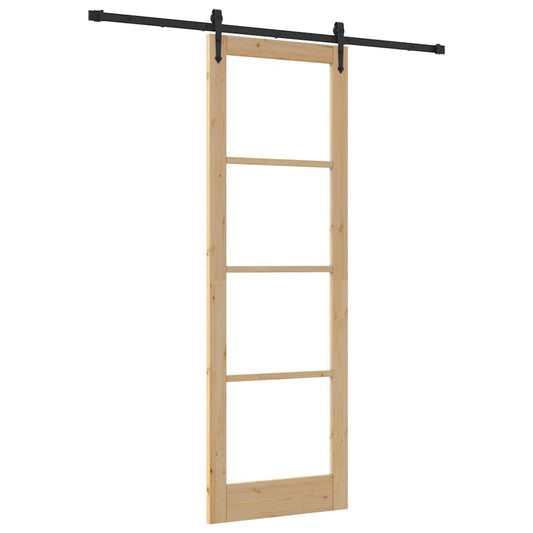 Schiebetür Braun 78 x 232 cm Holz und Metall