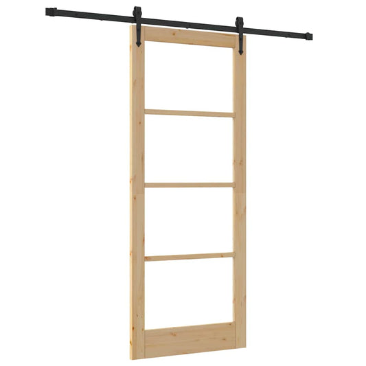Schiebetür Braun 86 x 211 cm Holz und Metall