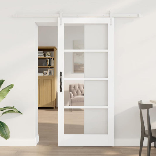 Schiebetür Weiß 78 x 202 cm Holz und Metall