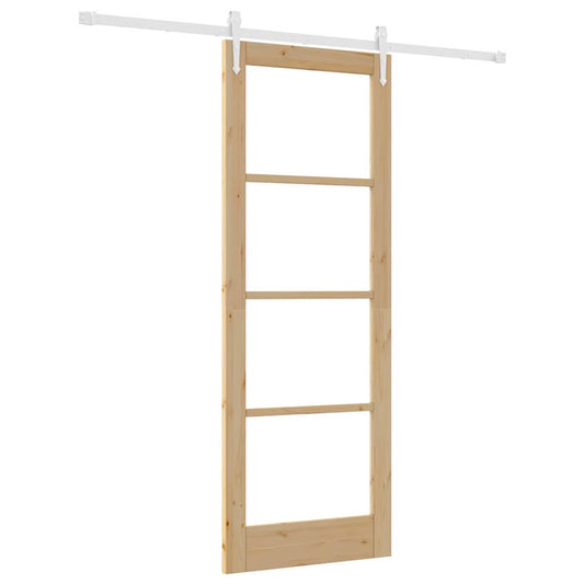 Schiebetür Braun 78 x 211 cm Holz und Metall