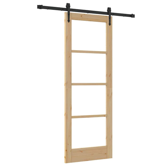 Schiebetür ORKDAL Braun 73,5 x 198,5 cm Holz und Metall