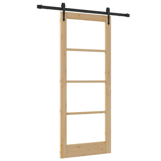 Schiebetür ORKDAL Braun 83 x 202 cm Holz und Metall