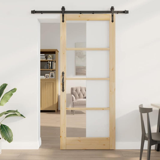 Schiebetür ORKDAL Braun 86 x 211 cm Holz und Metall