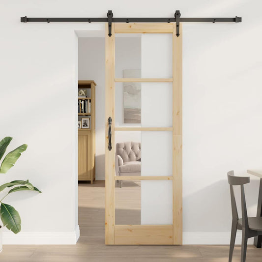 Schiebetür ORKDAL Braun 73,5 x 211 cm Holz und Metall