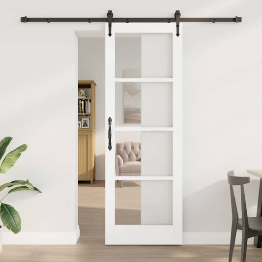 Schiebetür ORKDAL Weiß 73,5 x 211 cm Holz und Metall