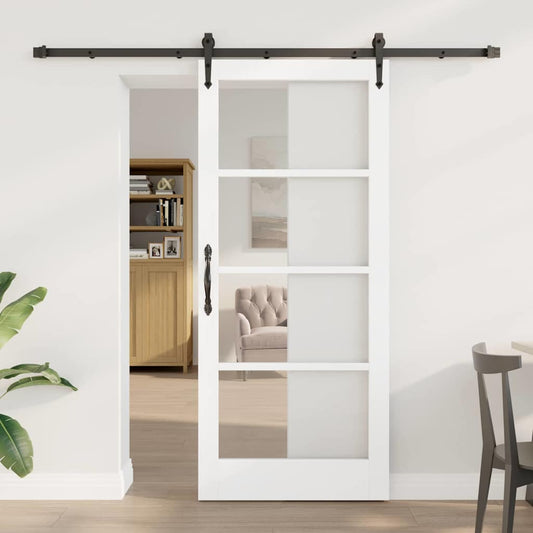 Schiebetür ORKDAL Weiß 78 x 202 cm Holz und Metall