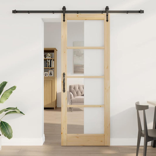 Schiebetür ORKDAL Braun 78 x 211 cm Holz und Metall