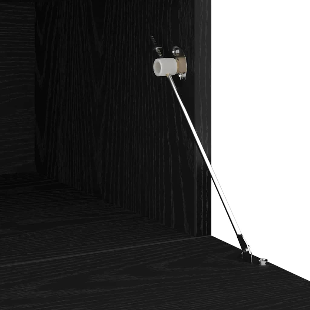 TV-Schränke 2 Stück mit LED-Lichtern aus schwarzem Eichenholz