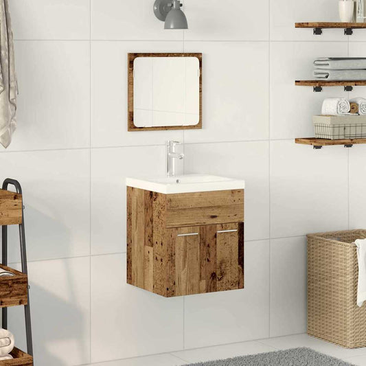 Badezimmermöbelset Wandmontiert 3 pcs Altholz 41 x 38,5 x 46 cm