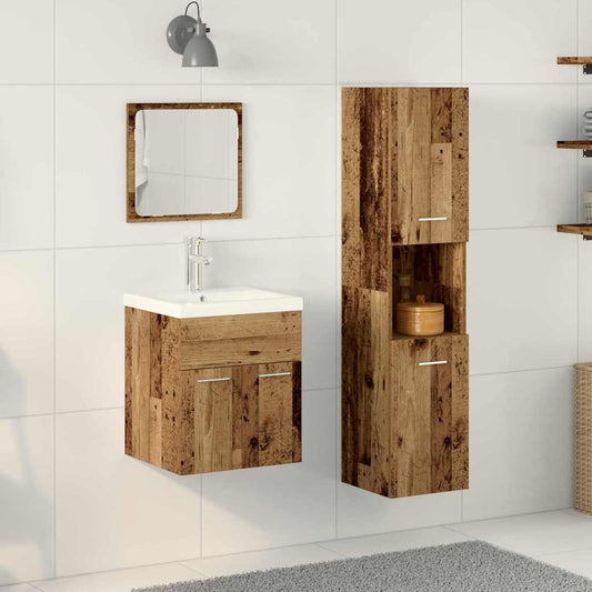 Badezimmermöbel Set mit Tür 4 pcs Altholz 41 x 38,5 x 46 cm