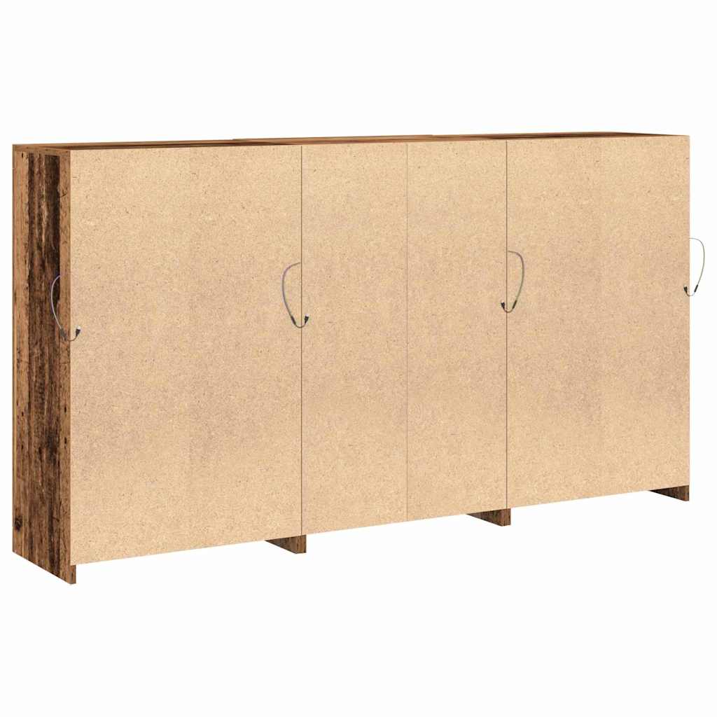Sideboard mit LED-Lichtern Altes Holz 181,5 x 37 x 100 cm