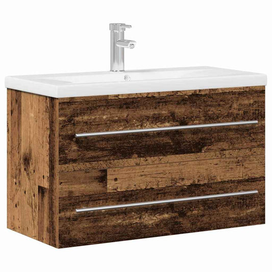 Waschbeckenschrank mit Schubladen Altholz 80 x 38,5 x 48 cm