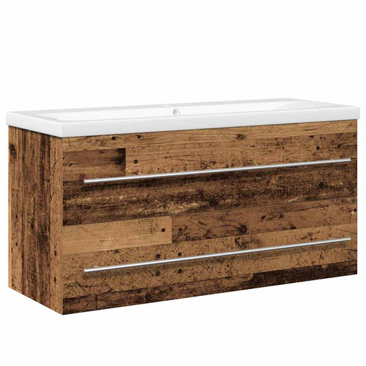 Waschbeckenschrank 2 pcs Altholz 100 x 38,5 x 48 cm