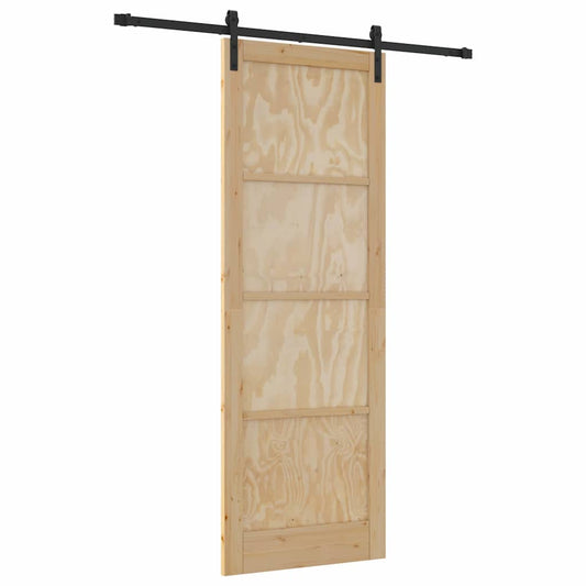 Schiebetür Natur und Schwarz 83 x 232 cm