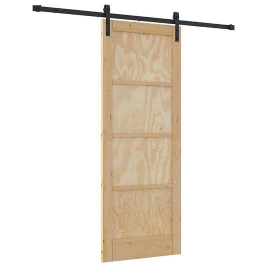 Schiebetür Natur und Schwarz 78 x 202 cm