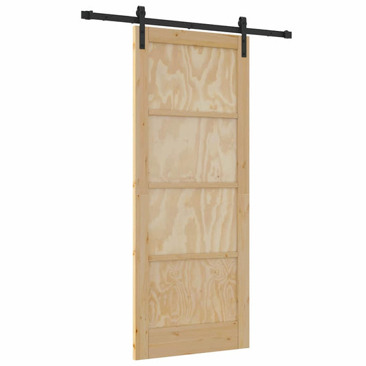 Schiebetür Natur und Schwarz 83 x 202 cm