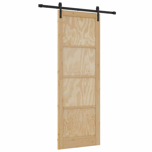 Schiebetür Natur und Schwarz 83 x 232 cm
