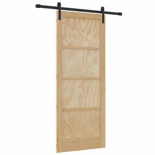 Schiebetür Natur und Schwarz 86 x 211 cm