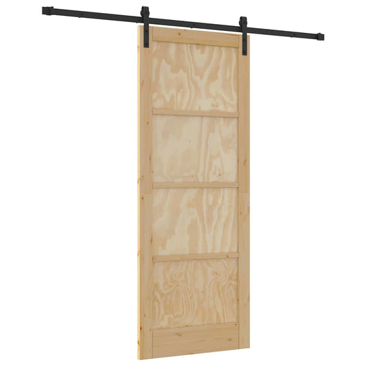 Schiebetür Natur und Schwarz 83 x 211 cm