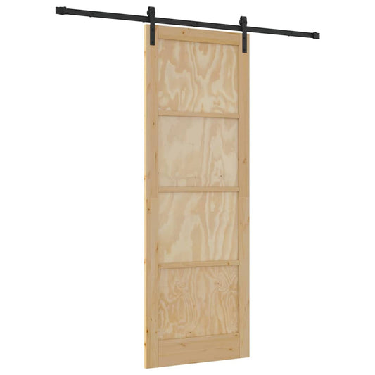 Schiebetür Natur und Schwarz 83 x 232 cm