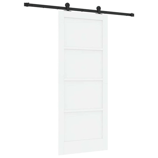 Schiebetür-Set Weiß und Schwarz 83 x 202 cm