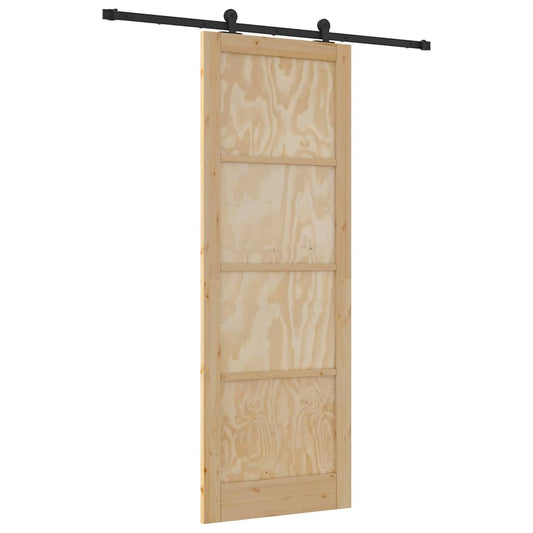 Schiebetür-Set Natur und Schwarz 83 x 232 cm