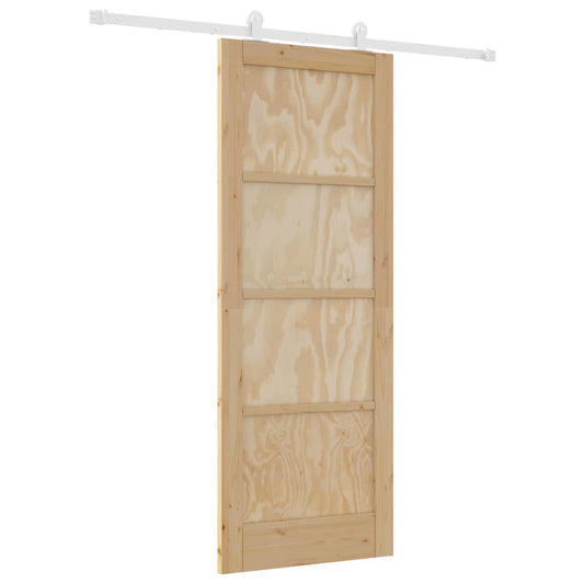 Schiebetür-Set Natur und Weiß 78 x 202 cm