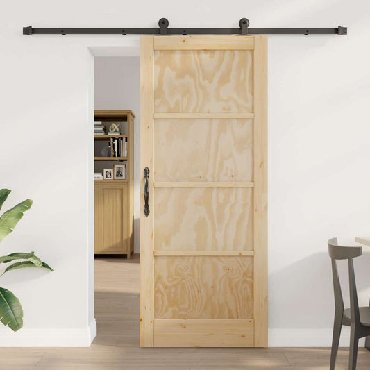 Schiebetür ORKDAL Natur und Schwarz 83 x 202 cm