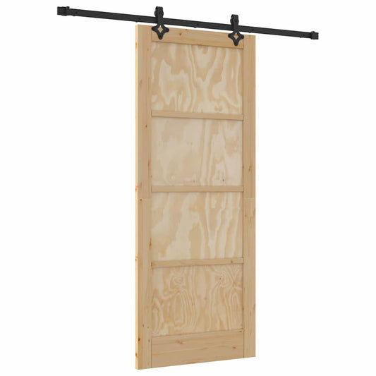 Schiebetür Natur und Schwarz 83 x 202 cm