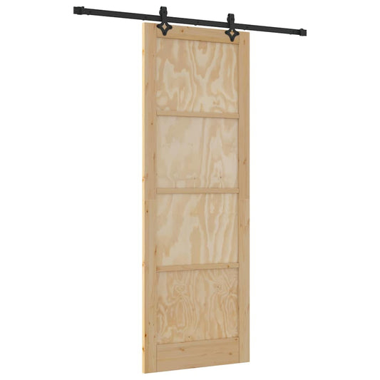 Schiebetür Natur und Schwarz 83 x 232 cm