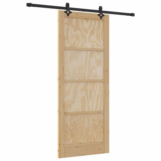 Schiebetür Natur und Schwarz 86 x 211 cm