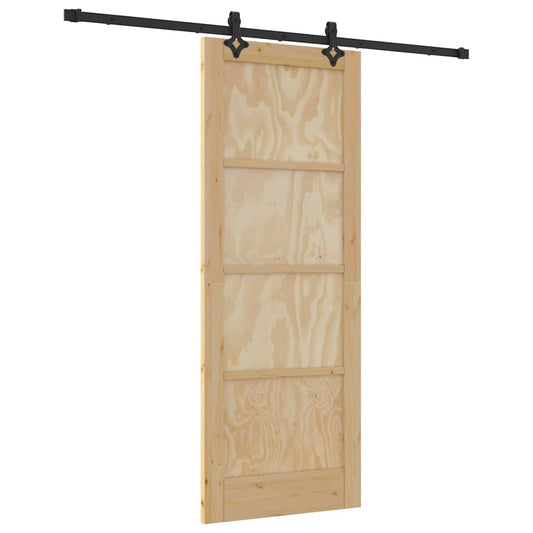 Schiebetür Natur und Schwarz 78 x 202 cm
