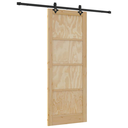 Schiebetür Natur und Schwarz 83 x 211 cm