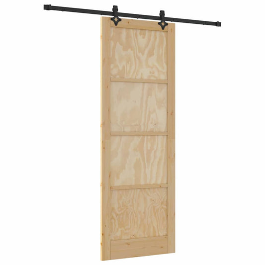 Schiebetür Natur und Schwarz 83 x 232 cm
