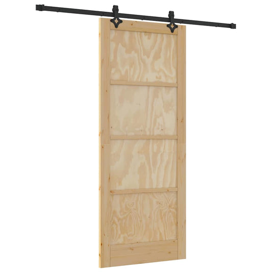 Schiebetür Natur und Schwarz 86 x 211 cm