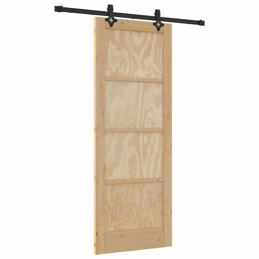Schiebetür-Set Sonstiges ORKDAL Natur und Schwarz 78 x 202 cm