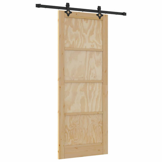 Schiebetür-Set Sonstiges ORKDAL Natur und Schwarz 83 x 211 cm