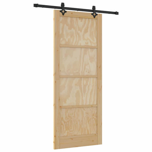 Schiebetür-Set Sonstiges ORKDAL Natur und Schwarz 86 x 211 cm
