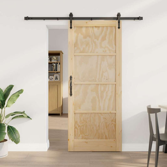 Schiebetür Sonstiges ORKDAL Natur und Schwarz 83 x 202 cm