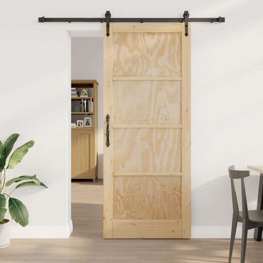 Schiebetür Sonstiges ORKDAL Natur und Schwarz 86 x 211 cm