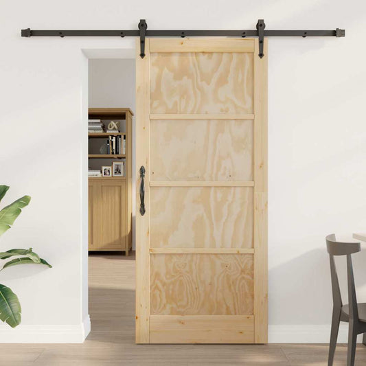 Schiebetür ORKDAL Braun 86 x 198,5 cm Massivholz Kiefer