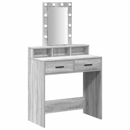 Schminktisch mit Schubladen Grau 79 x 41 x 140 cm Holzwerkstoff